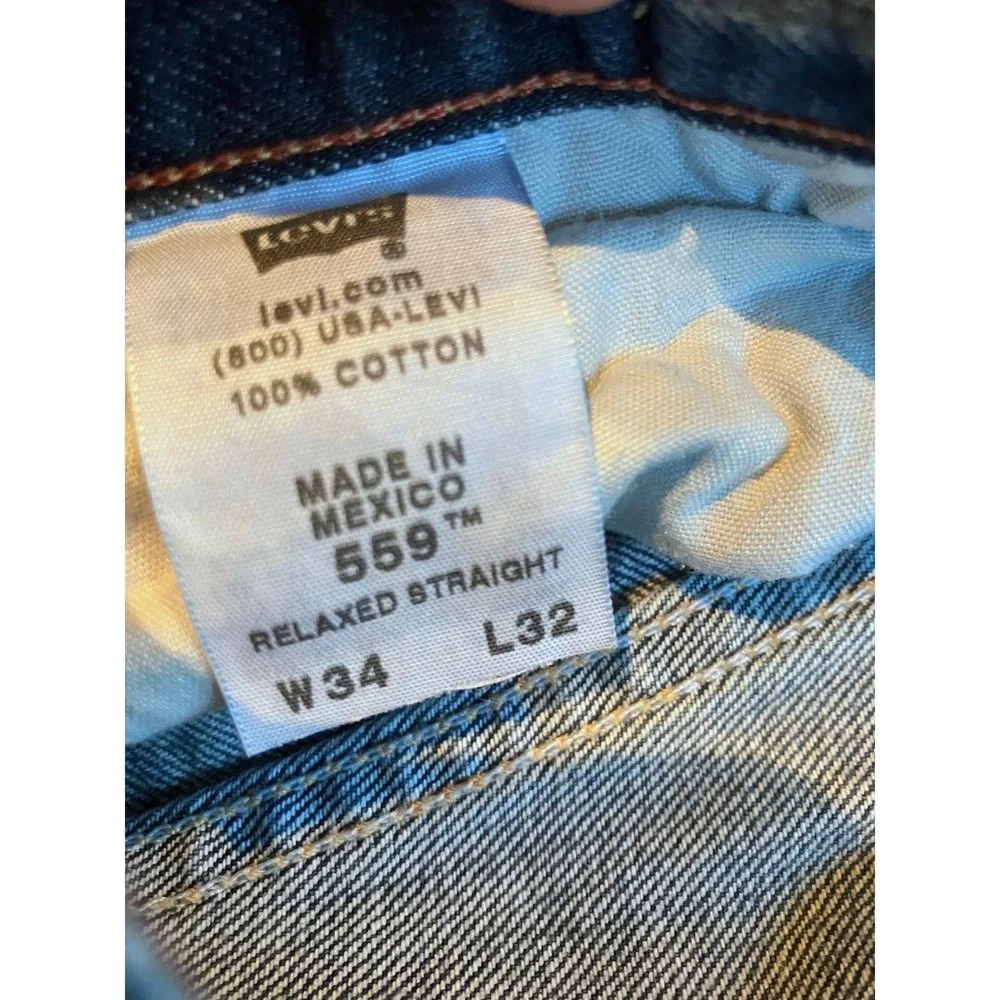 Levi Strauss 559 Relaxed Straight Jeans Mens W34 L32 Blue‎ Denim